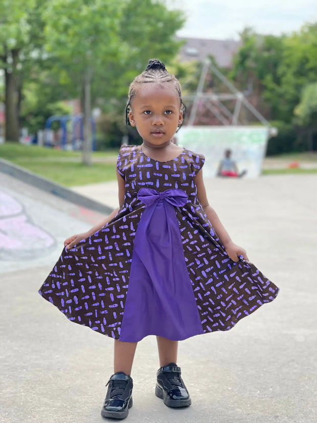 Girl's Purple Fit & Flared Dress TossokoClothing