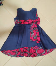 Tima - High Low Sleeveless Reversible Ankara African Print Dress Tossoko Clothing