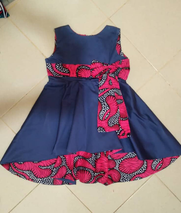 Tima - High Low Sleeveless Reversible Ankara African Print Dress Tossoko Clothing