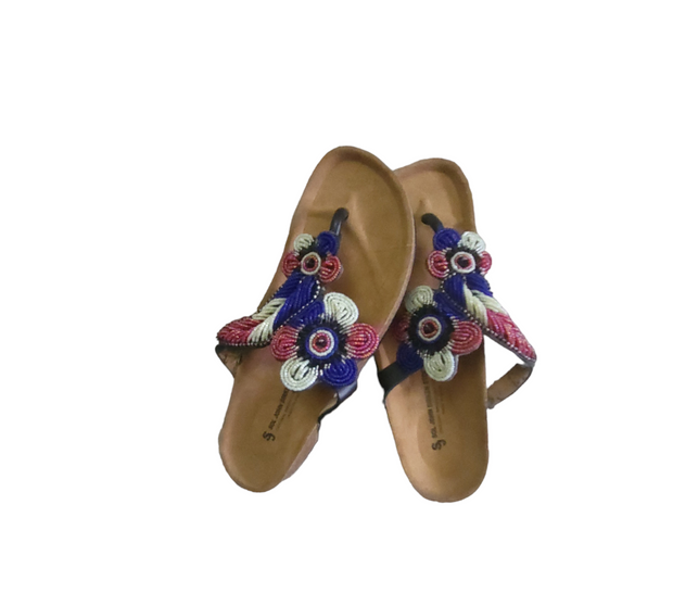 Massai Beaded Sandals with Birkenstock Sole Size 38 & 39 TossokoClothing