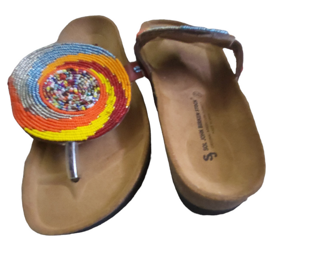 Massai Beaded Sandals with Birkenstock Sole Size 38 & 39 TossokoClothing