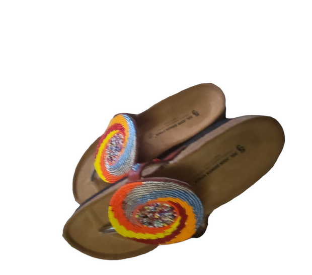 Massai Beaded Sandals with Birkenstock Sole Size 38 & 39 TossokoClothing