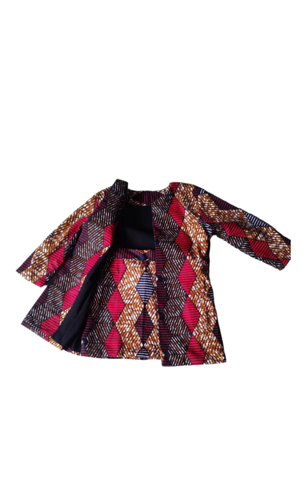 Long Sleeves Ankara Jacket & Skirt Set Size 8 TossokoClothing
