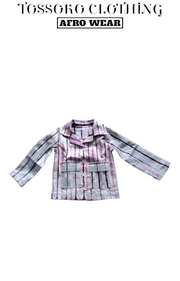 Mint/Indigo Long Sleeves Button-down Kokodunda cargo - Jacket Shirt TossokoClothing