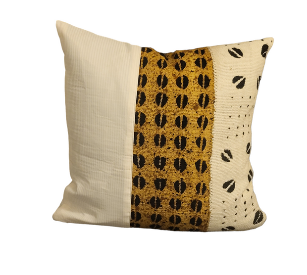 Mudcloth Pillow Cover Yellow Brown and Black Size 12 x 20 TossokoClothing