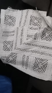 White Mudcloth or Bogolan Fabric TossokoClothing