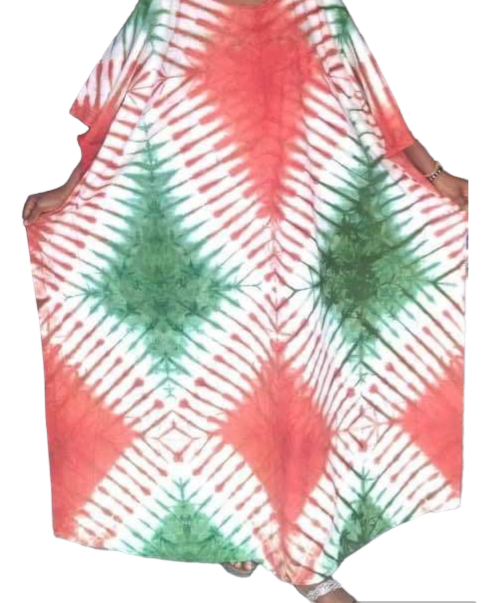 Multicolored Bassam  Boubou Dress -Model Thins TossokoClothing