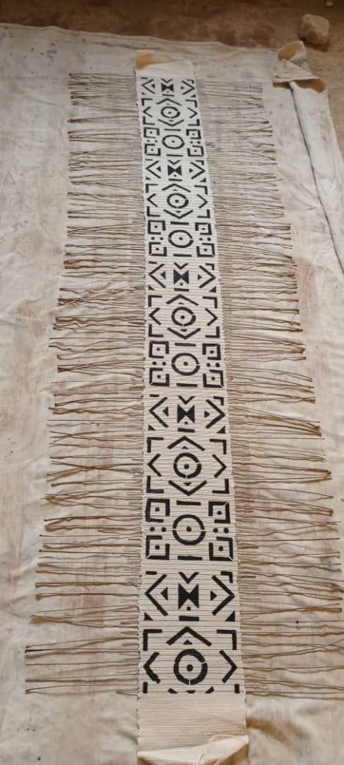 Mopti African Bogolan Mudcloth Table Runner Wall Hanging made of original Malian Bogolan/Mudcloth TossokoClothing
