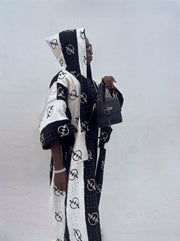 Mudcloth Bogolan Long Jacket Kimono Style TossokoClothing