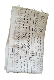 White Mudcloth or Bogolan Fabric TossokoClothing