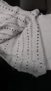 White Mudcloth or Bogolan Fabric TossokoClothing