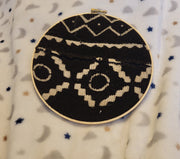 Wall Hangings Gallery Art Wall Home Decor Made of Authentic Vintage Mudcloth Bogolan in Circle Bamboo Frame Sizes 7" Customizable TossokoClothing