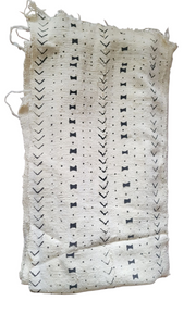 White Mudcloth or Bogolan Fabric TossokoClothing