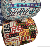 Galsen Handmade Round African Print Pouff Seater TossokoClothing