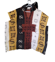 (Copy) Galma Men's Mudcloth Bogolan Hooded Poncho Shirt Unique Size L/XL TossokoClothing