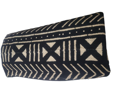 Black  Mudcloth or Bogolan Fabric TossokoClothing