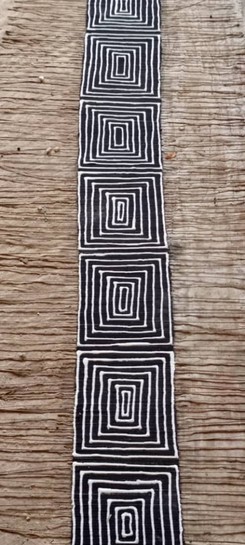 Mopti African Bogolan Mudcloth Table Runner Wall Hanging made of original Malian Bogolan/Mudcloth TossokoClothing
