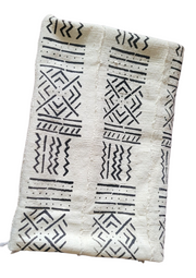 White Mudcloth or Bogolan Fabric TossokoClothing