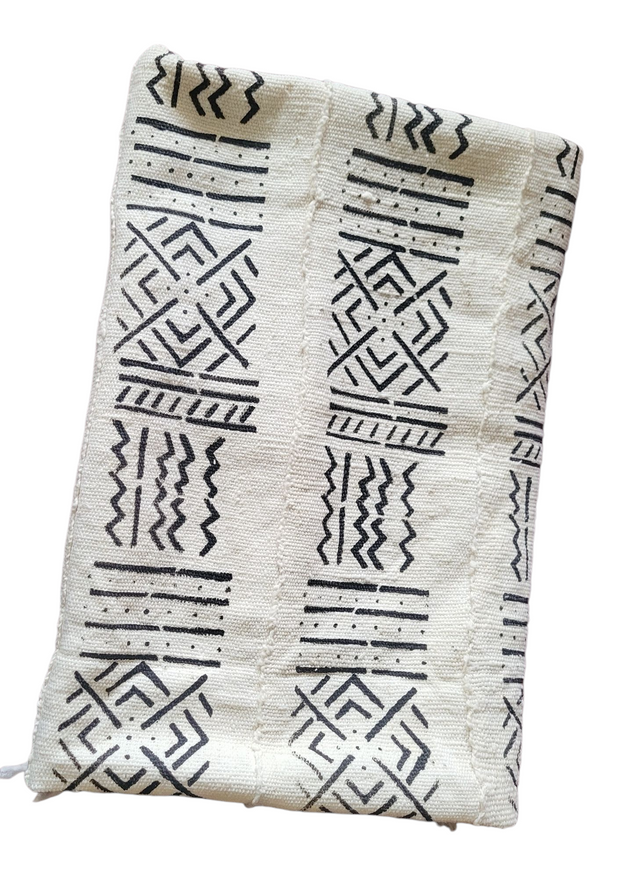 White Mudcloth or Bogolan Fabric TossokoClothing