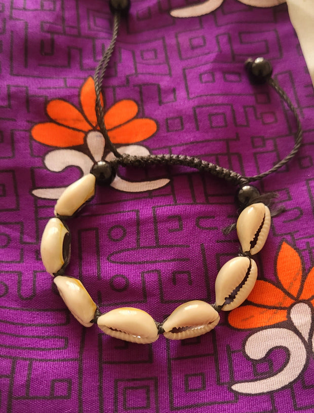 Petaaw African Bracelet of Cowry Shells  Unisex - Adjustable one size fits kids & adults TossokoClothing