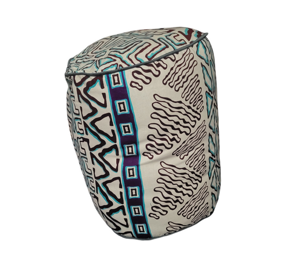 Galsen Handmade Round African Print Pouff Seater TossokoClothing