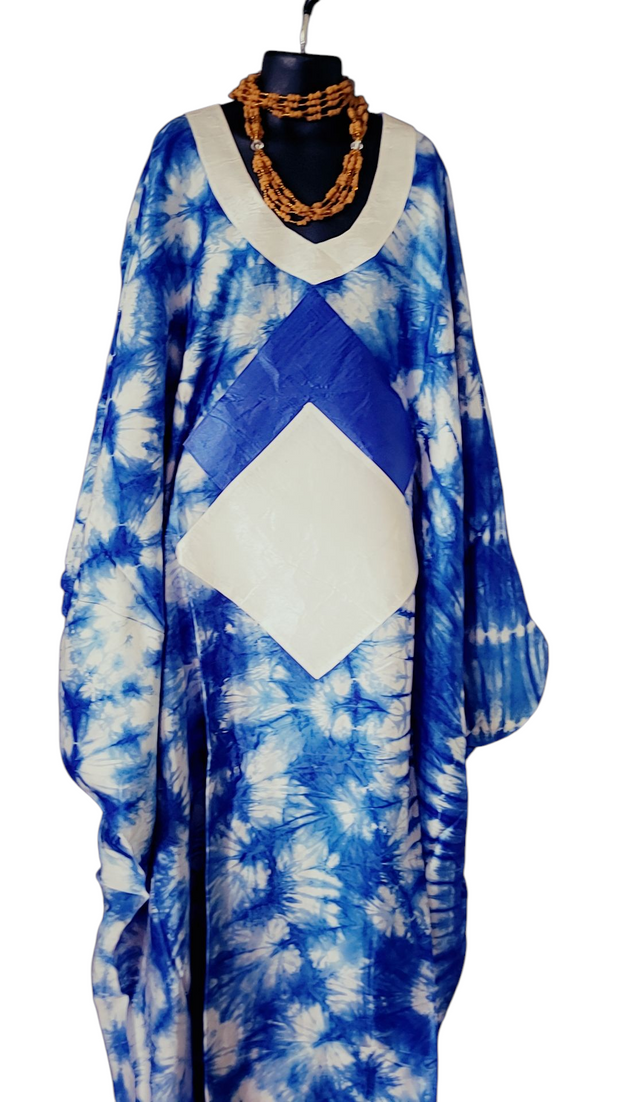 New Collection AYA  Kokodunda Hand-Dyed Boubou Kaftan Dress | African Boho Maxi Dress | Traditional West African Attire | Loose Fit | One Size Fits Most TossokoClothing