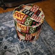 Galsen Handmade Round African Print Pouff Seater TossokoClothing