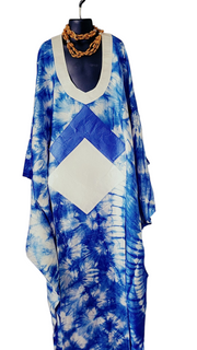 New Collection AYA  Kokodunda Hand-Dyed Boubou Kaftan Dress | African Boho Maxi Dress | Traditional West African Attire | Loose Fit | One Size Fits Most TossokoClothing