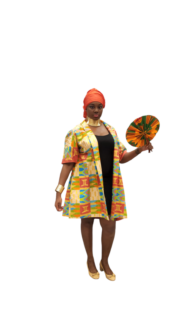 Amalya Kente Gold Jacket TossokoClothing
