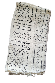 White Mudcloth or Bogolan Fabric TossokoClothing