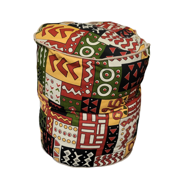 Galsen Handmade Round African Print Pouff Seater TossokoClothing
