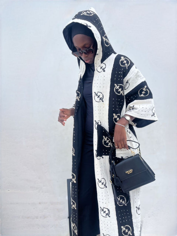 Mudcloth Bogolan Long Jacket Kimono Style TossokoClothing