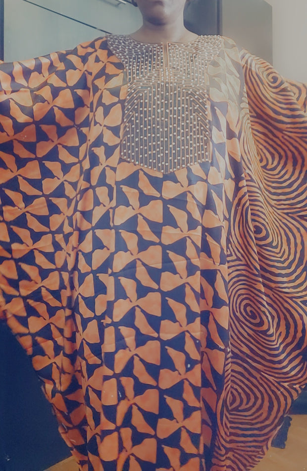 Soraya Silk Bogolan Women Boubou Tunic Kaftan TossokoClothing