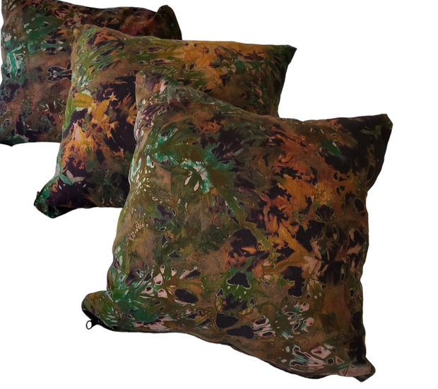 Mudcloth Pillow Cover Yellow Brown/ Black Size 16 x16 TossokoClothing