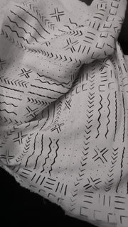 White Mudcloth or Bogolan Fabric TossokoClothing