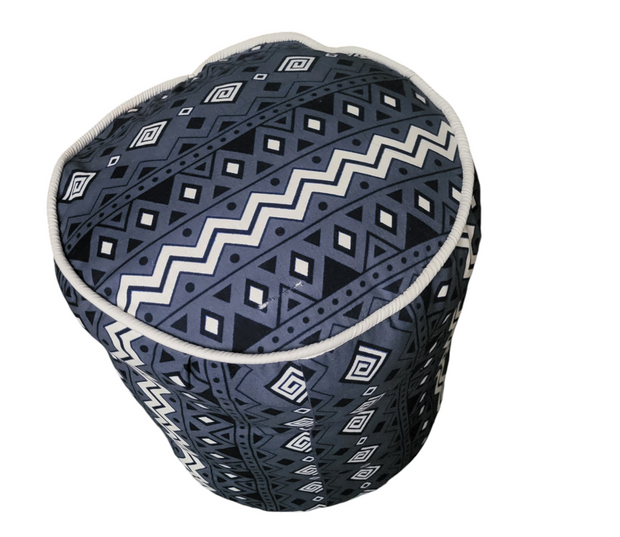 Galsen Handmade Round African Print Pouff Seater TossokoClothing