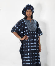 Leppi Indigo Print Women Boubou Kaftan