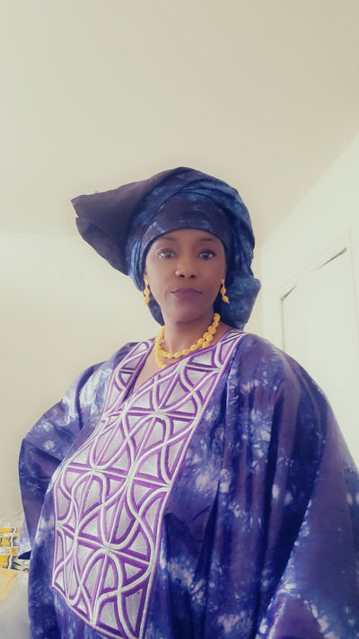Selly- Bazin Thioup Bubu Kaftan | Handmade African Traditional Wear | Elegant Women’s Kaftan | Senegalese Boubou | One Size Fits S to 2XL TossokoClothing