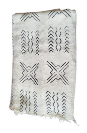 White Mudcloth or Bogolan Fabric TossokoClothing