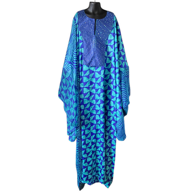 Soraya Silk Bogolan Women Boubou Tunic Kaftan TossokoClothing