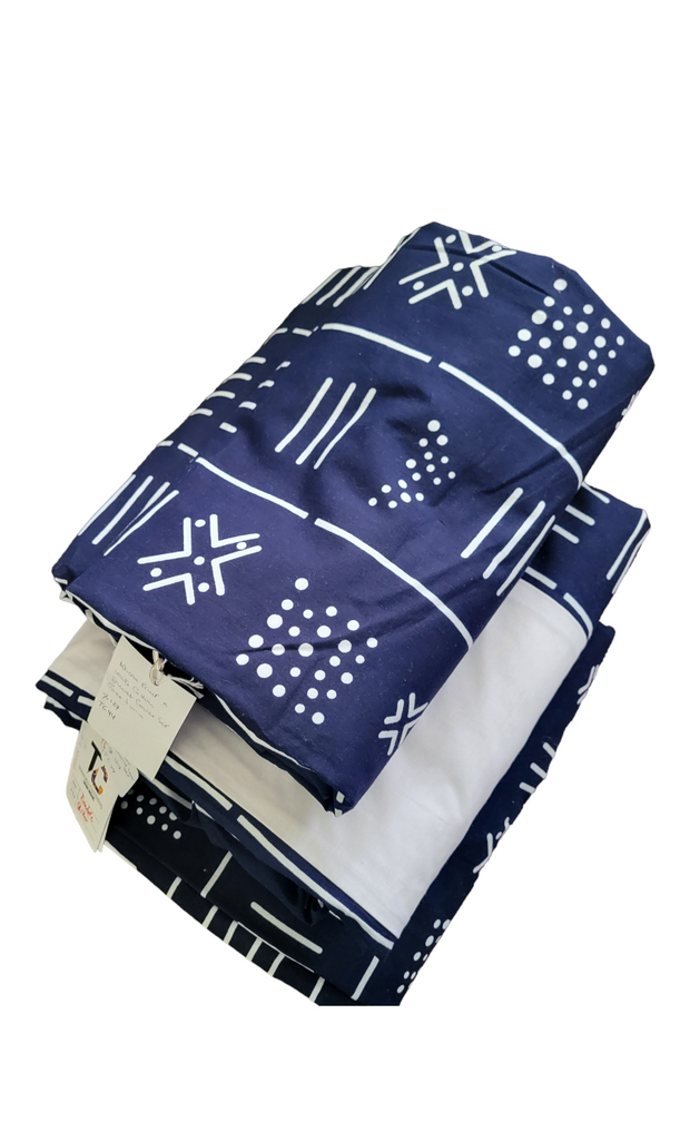 Yandoor African Print  Duvet Cover Set Blue TossokoClothing