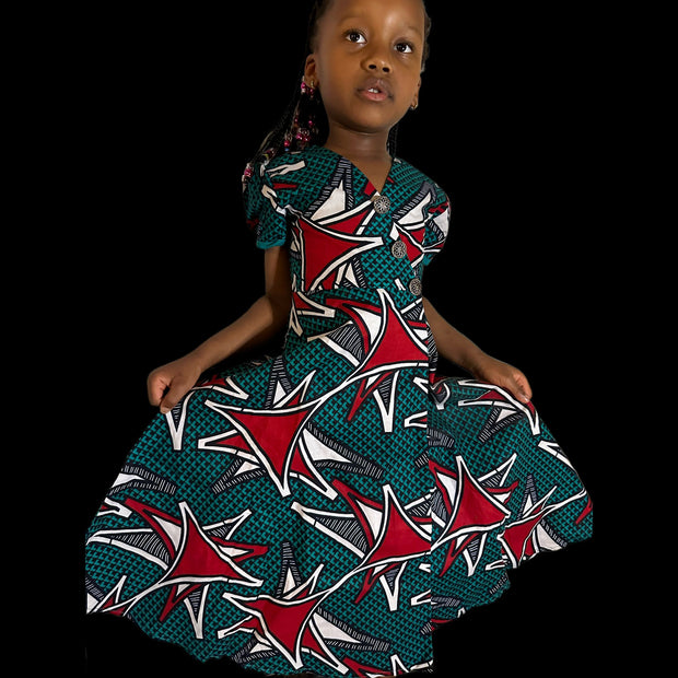 Mina Ankara Style African Print Flared Dress TossokoClothing