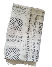 White Mudcloth or Bogolan Fabric TossokoClothing