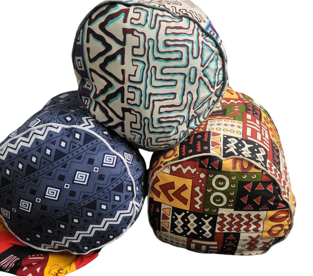 Galsen Handmade Round African Print Pouff Seater TossokoClothing