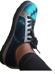 Indigo Turquoise Handmade Sneakers TossokoClothing