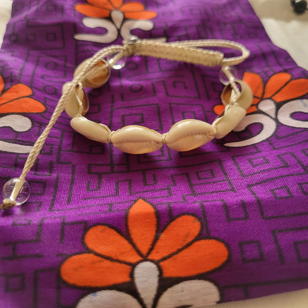 Petaaw African Bracelet of Cowry Shells  Unisex - Adjustable one size fits kids & adults TossokoClothing