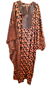 Soraya Silk Bogolan Women Boubou Tunic Kaftan TossokoClothing