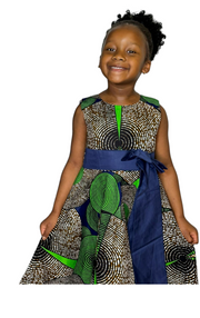 Tima - High Low Sleeveless Reversible Ankara African Print Dress Tossoko Clothing