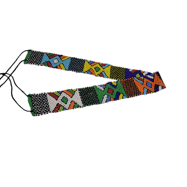 African Massai Beaded Waist Belt with Rope Ties TossokoClothing
