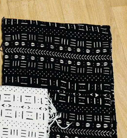 Black  Mudcloth or Bogolan Fabric TossokoClothing